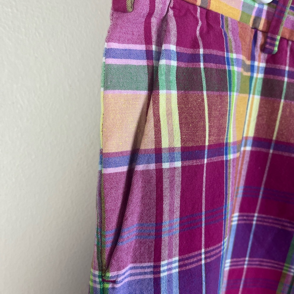 Polo Ralph Lauren Cotton/Linen Blend Indian Madras Flat Front Shorts Size 42 T - Picture 5 of 9